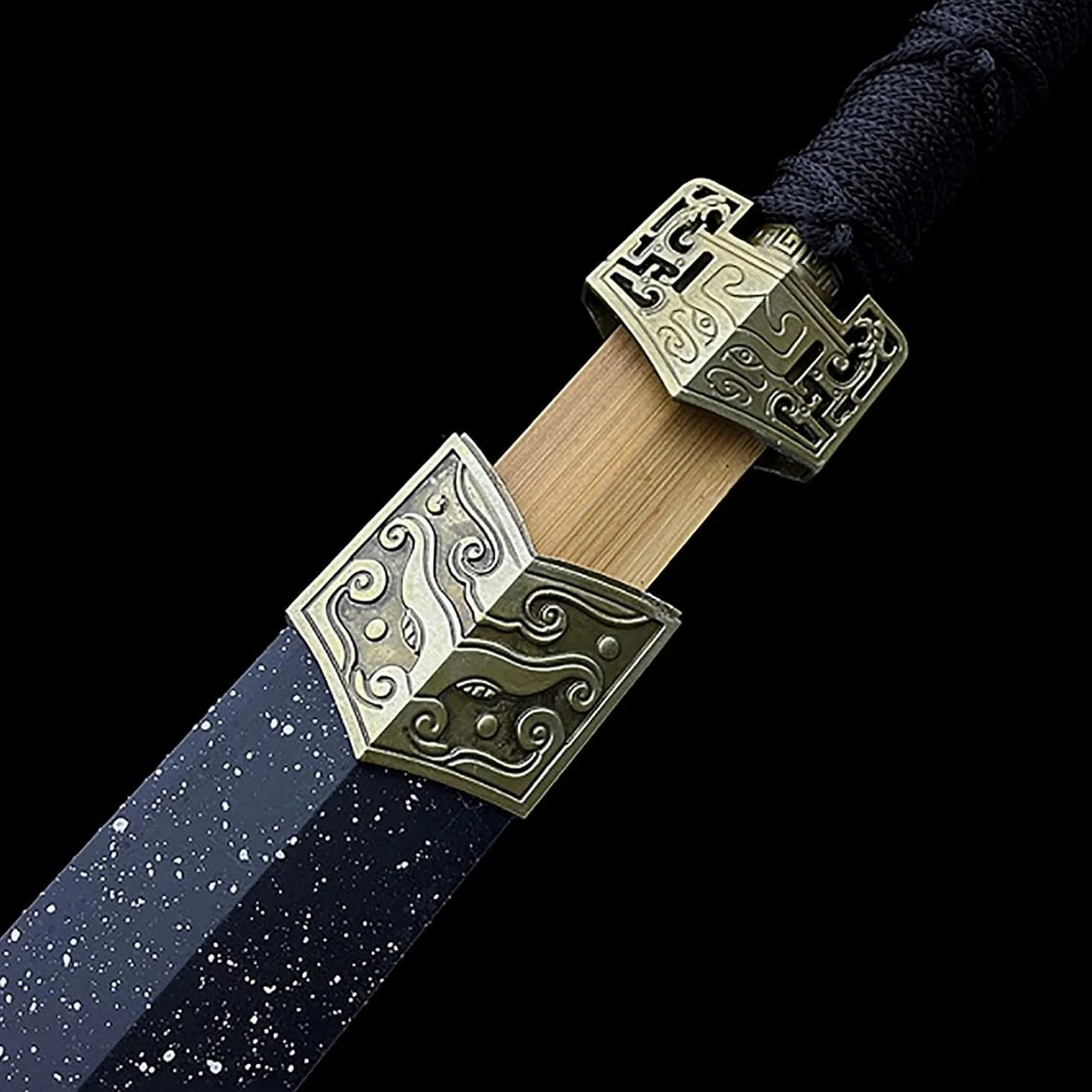 Chińskie miecze Han, tradycyjny proces produkcyjny, osłona z litego drewna w sprayu, drewniany prosty miecz, ręcznie robiony Bokken do cosplay, prezenty, sztuki walki, dekoracje-108CM