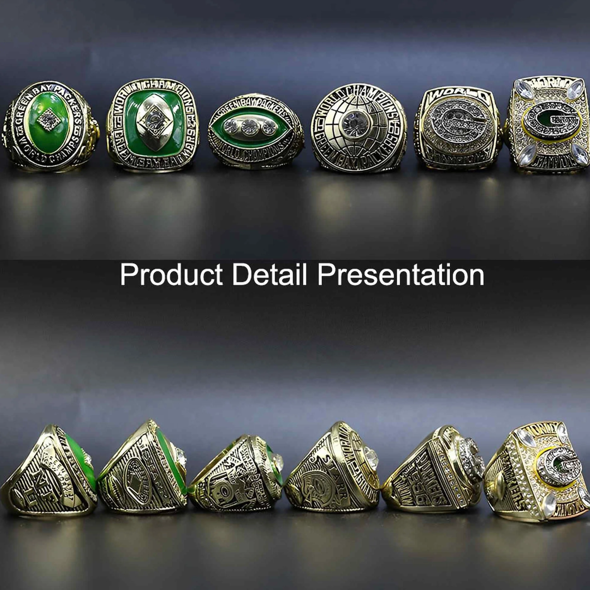 Green Bay Packers Rugby Champion Ring Super Bowl FFL Pamiątkowe Kolekcje Prezenty