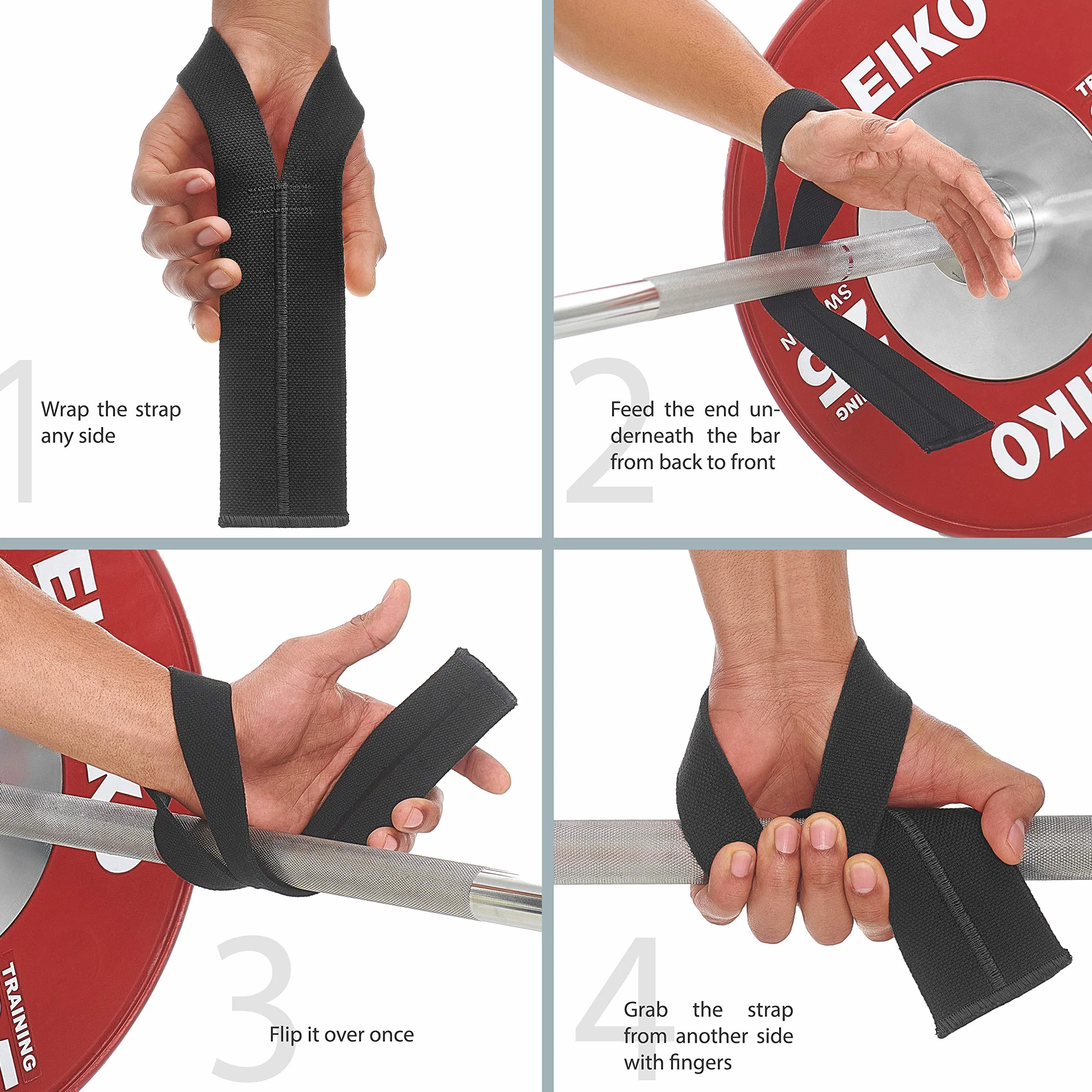 WARM BODY COLD MIND V1 Podnoszenie Pasków na Nadgarstek do Olimpijskiego Podnoszenia Ciężarów - Lifting Wrist Straps for Weightlifting, Crossfit, Deadlift, Wytrzymałe Bawełniane Opaski na Nadgarstek