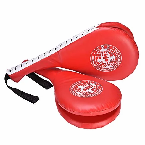 Tbest Taekwondo Pads, 1 Pair, Red, PU + EVA, 38 x 19 x 5 cm, Martial Arts Boxing Training
