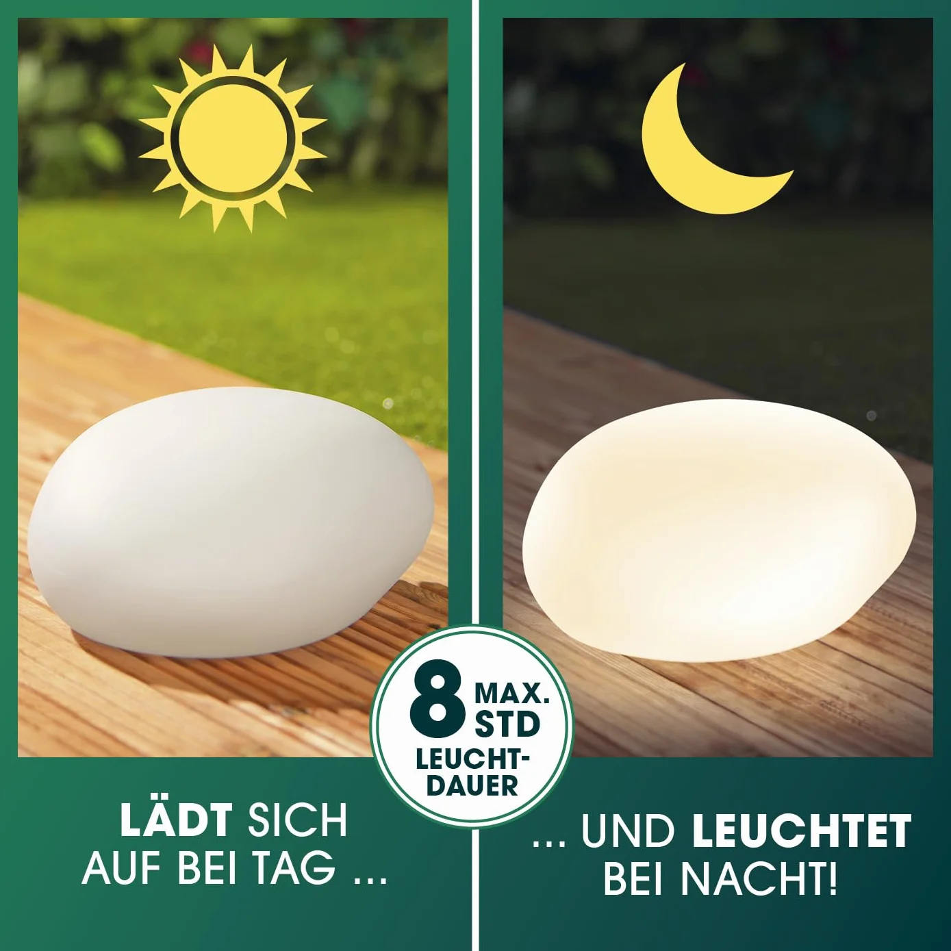 EASYmaxx Dekoracyjny kamień solarny 40 x 30 x 16 cm IP67 lampa ogrodowa LED zmiana koloru pilot zdalnego sterowania