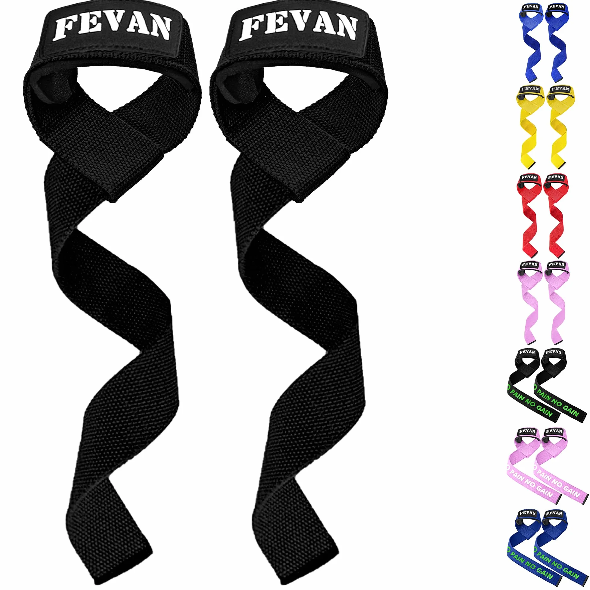 FEVAN Straps Gym - Podnoszenie ciężarów - Paski do podnoszenia ciężarów - Podnoszenie ciężarów - Chwyt Siłowni - Paski do podnoszenia ciężarów dla kobiet i mężczyzn
