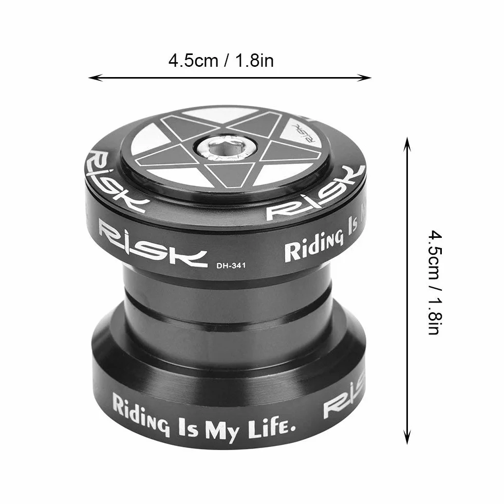 Zestaw słuchawkowy ze stopu aluminium 34 mm widelec zestaw słuchawkowy do prostego łożyska widelca sterowego 28,6 mm (czarny)
