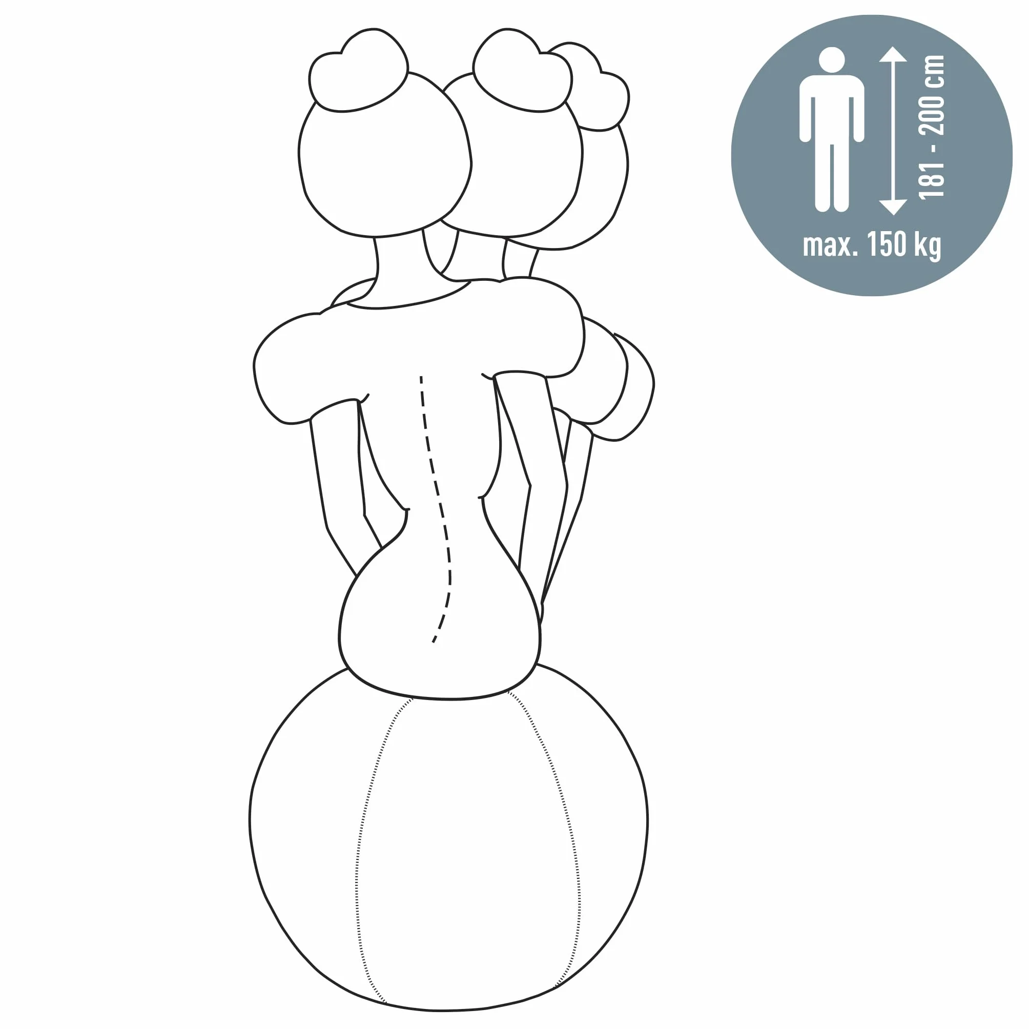 Leitz, Piłka do Siedzenia Ergo Active, Ergonomiczna Alternatywa dla Krzesła do Biurka, Średnica 75 cm, Osłona z Tkaniny, Ręczne Pompowanie, 2 Zatyczki, Seria Ergo, Kolor Aksamitnoszary (65430089)