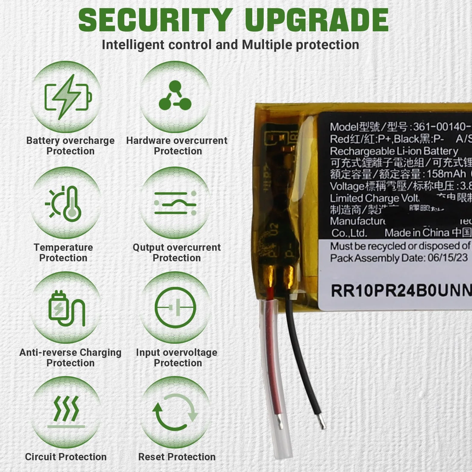 158 mAh nowy 361-00140-01 akumulator zastępczy kompatybilny z Garmin Forerunner 55/GPS Smartwatch