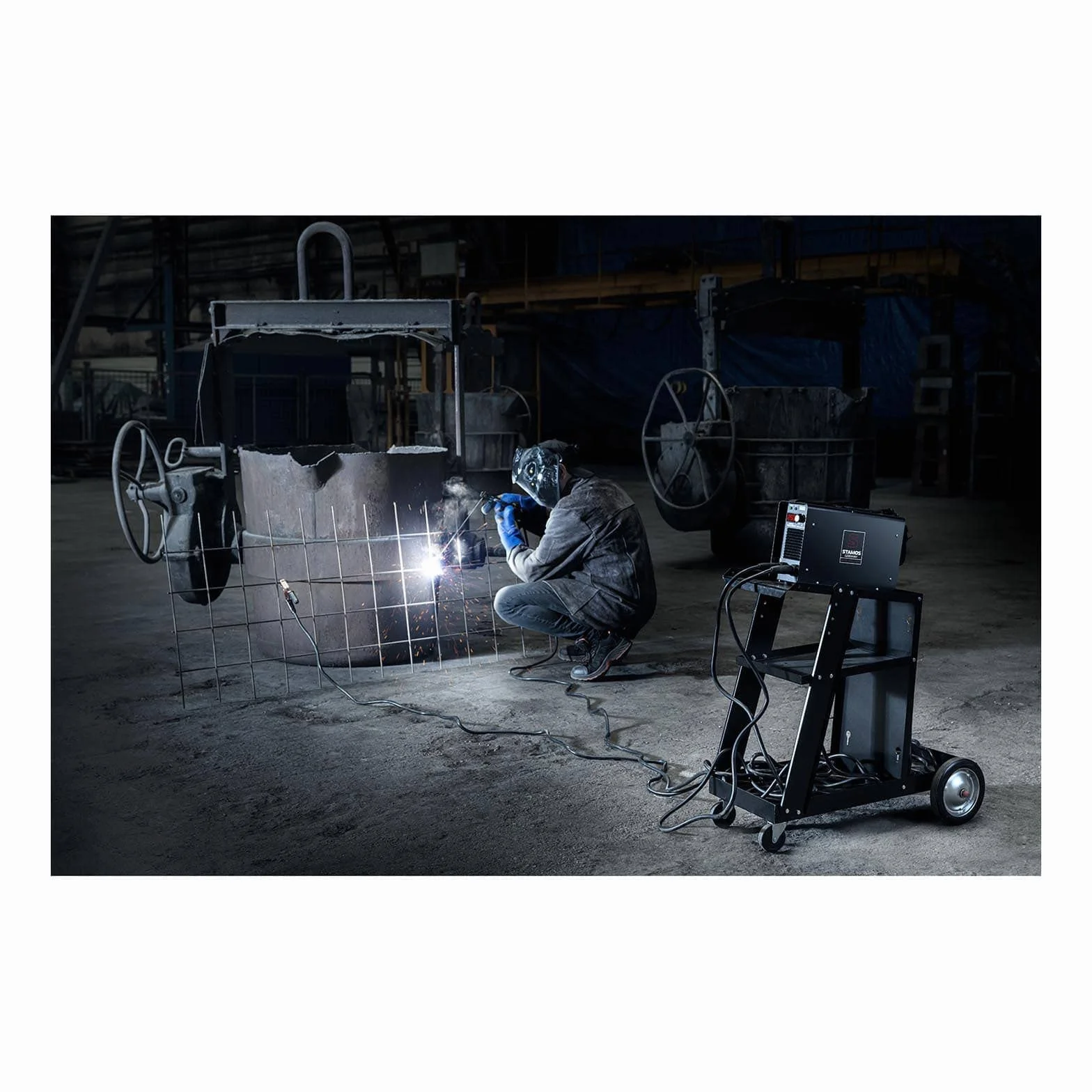 Stamos Welding Group S-MMA-250PI.2 Spawarka MMA inwertorowa 250 A 230 V 1,6-4 mm przewody 8 m