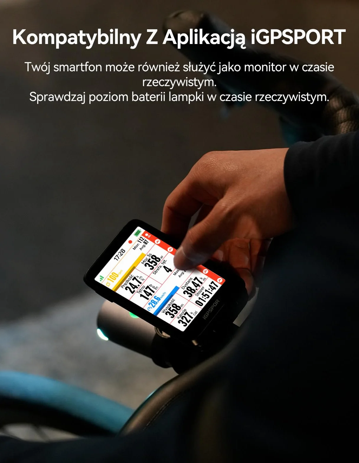 iGPSPORT SRmini Tylna Lampka Radarowa Rowerowa 65 Lumenów ANT+ Bluetooth 5.0 20h Czasu Pracy