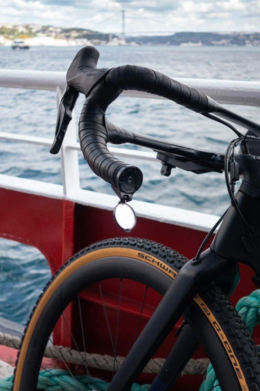THE BEAM CORKY PERFORMANCE Mini Lusterko Rowerowe Składane 360 Stopni Czarny