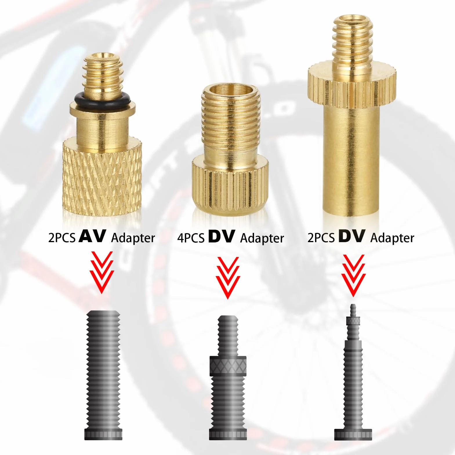 Hejo Zestaw 33 Adapterów do Wentyli Rowerowych, Adapter do Wentylu Francuskiego, Adapter do Pompy Powietrza Z metalu z Pudełkiem do Sortowania Pompy Rowerowej i Kompresora