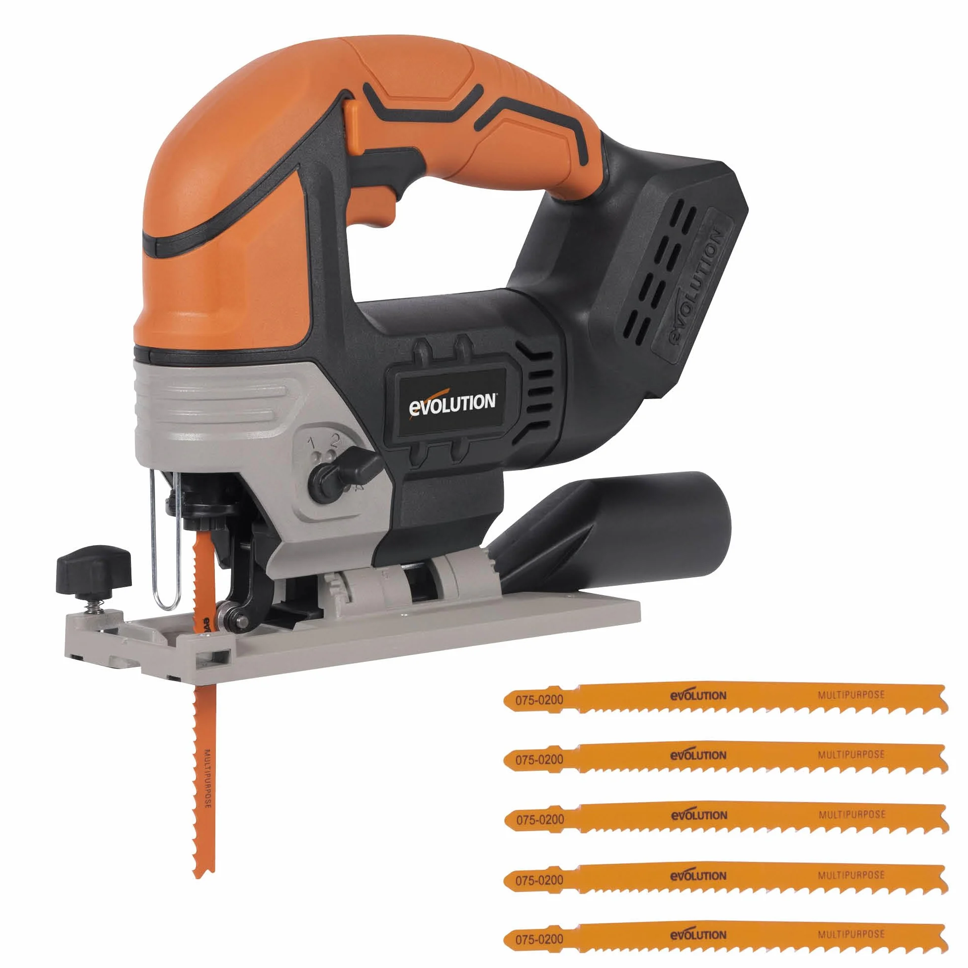 Evolution Power Tools Bezprzewodowa wyrzynarka R90JGS-Li z 5 tarczami