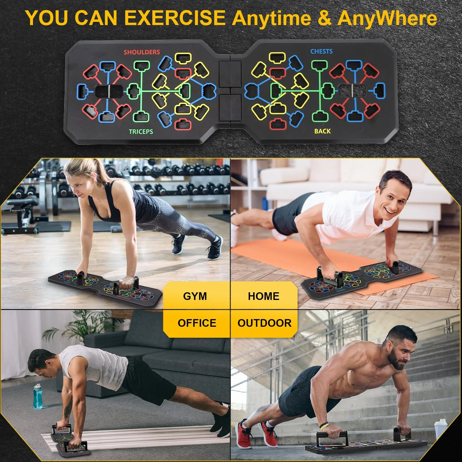 flintronic Push Up Bars, stojak pushup, trening siłowy - stojaki treningowe, amortyzowany uchwyt piankowy, antypoślizgowa solidna konstrukcja drążki push up dla mężczyzn i kobiet sprzęt do ćwiczeń na