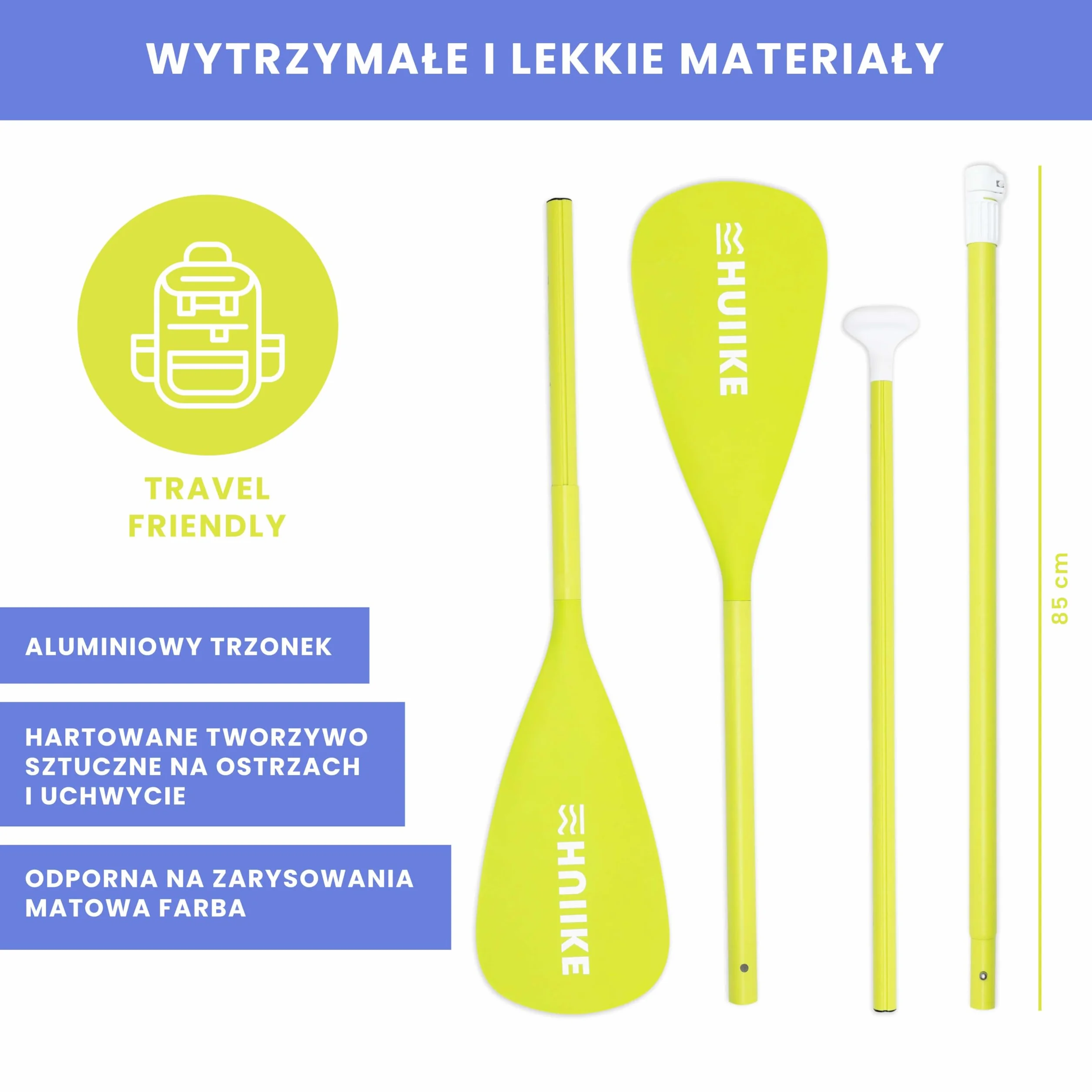 Wiosło do Deski SUP 2 w 1 Aluminium HUIIKE 4 Części Regulowane Paddleboard