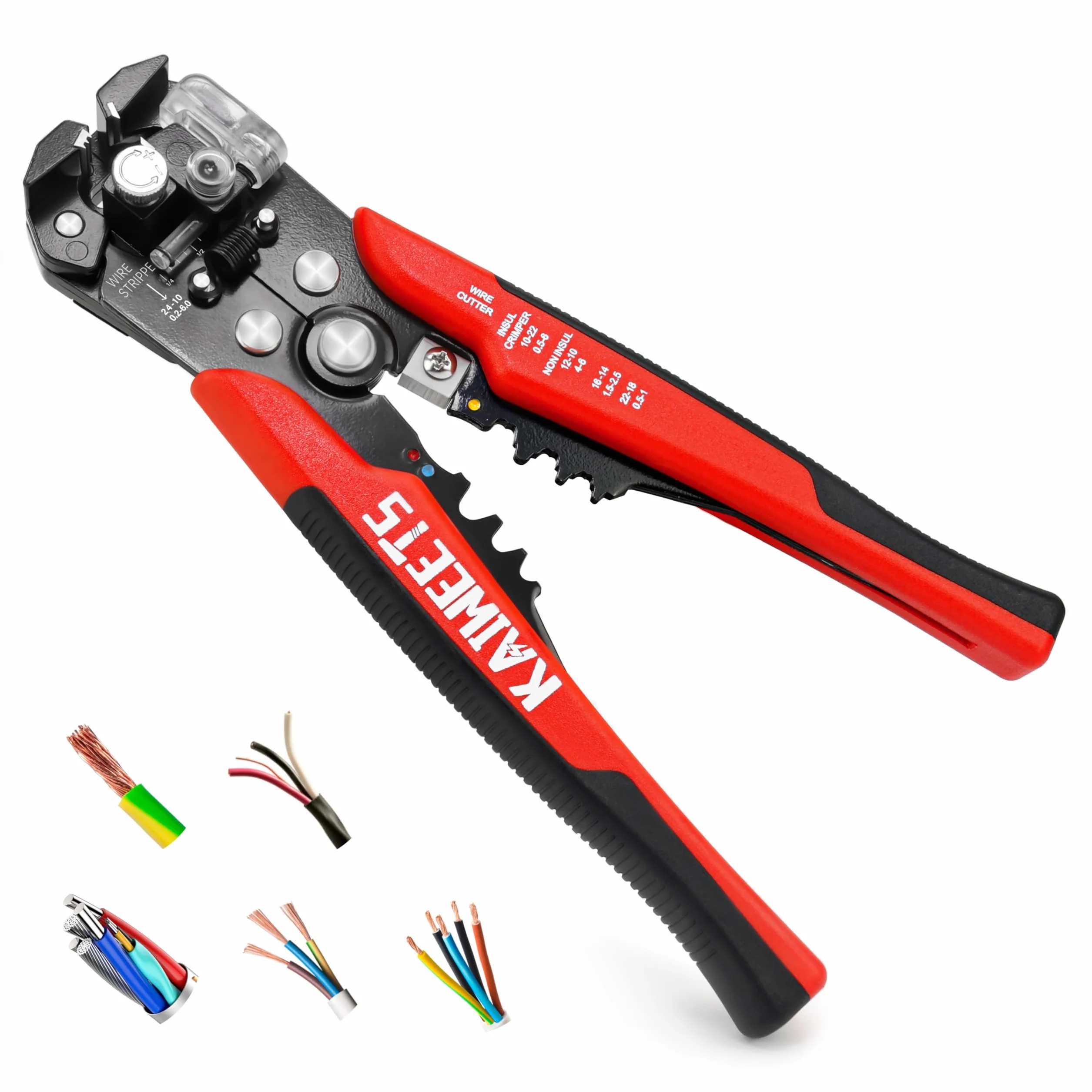 KAIWEETS Szczypce do ściągania izolacji 3 w 1 AWG 10-22