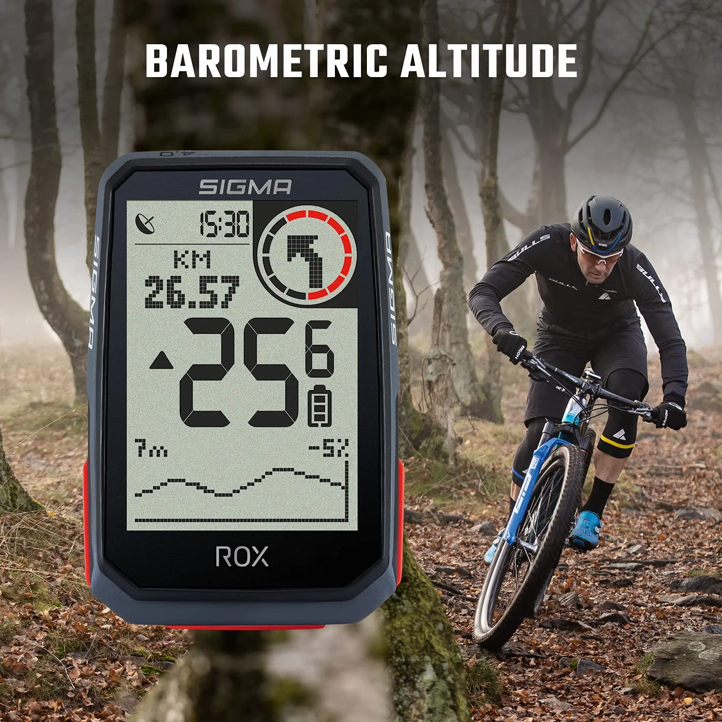 SIGMA ROX 4.0 Black | Komputer rowerowy bezprzewodowo GPS i nawigacja, w tym wspornik GPS | Nawigacja na zewnątrz GPS z pomiarem wysokości