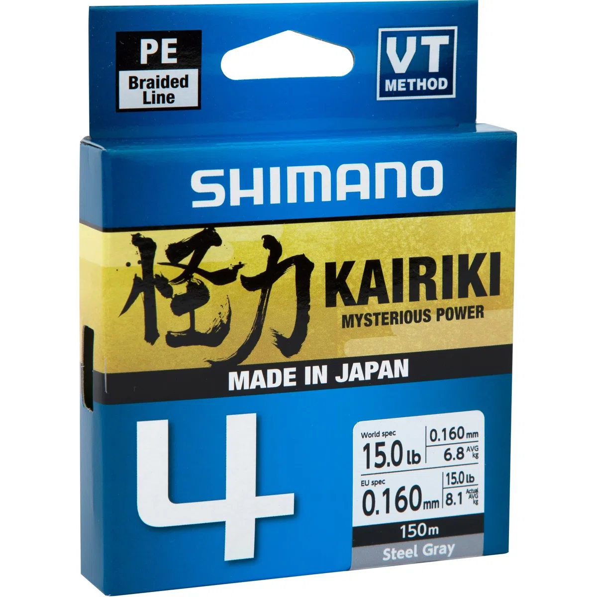 Shimano Line Kairiki 4 300m 0.06mm 4.4kg Steel Gray – linka wędkarska do treningu, serwisu i aktywnego użycia