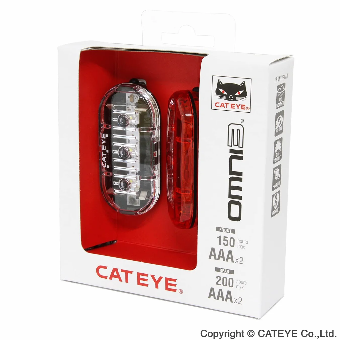 CatEye Black Omni zestaw oświetlenia do roweru szosowego 3