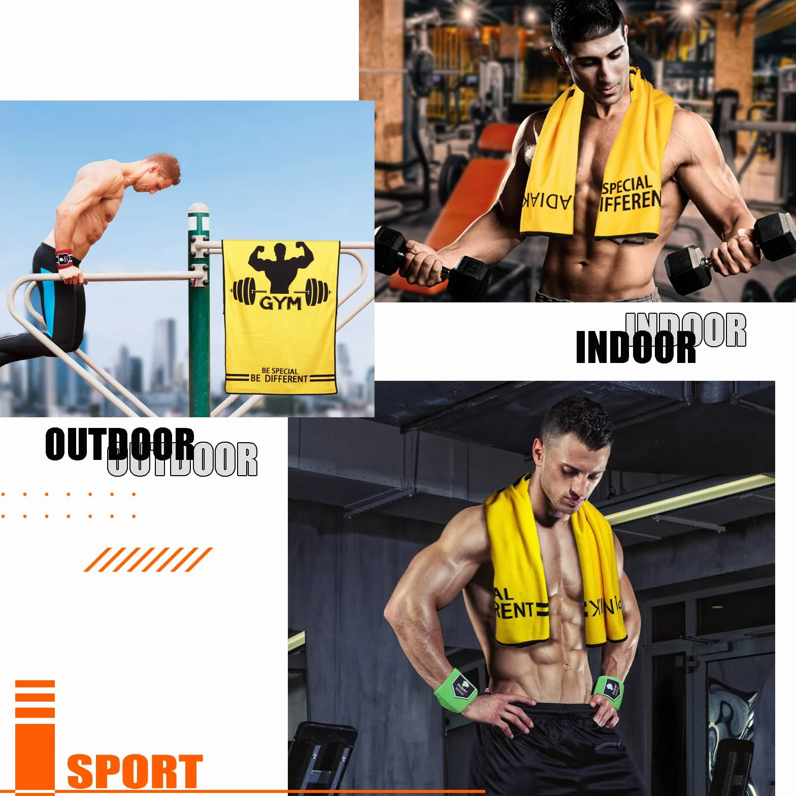 Ręcznik sportowy z mikrofibry kompaktowy lekki żółty