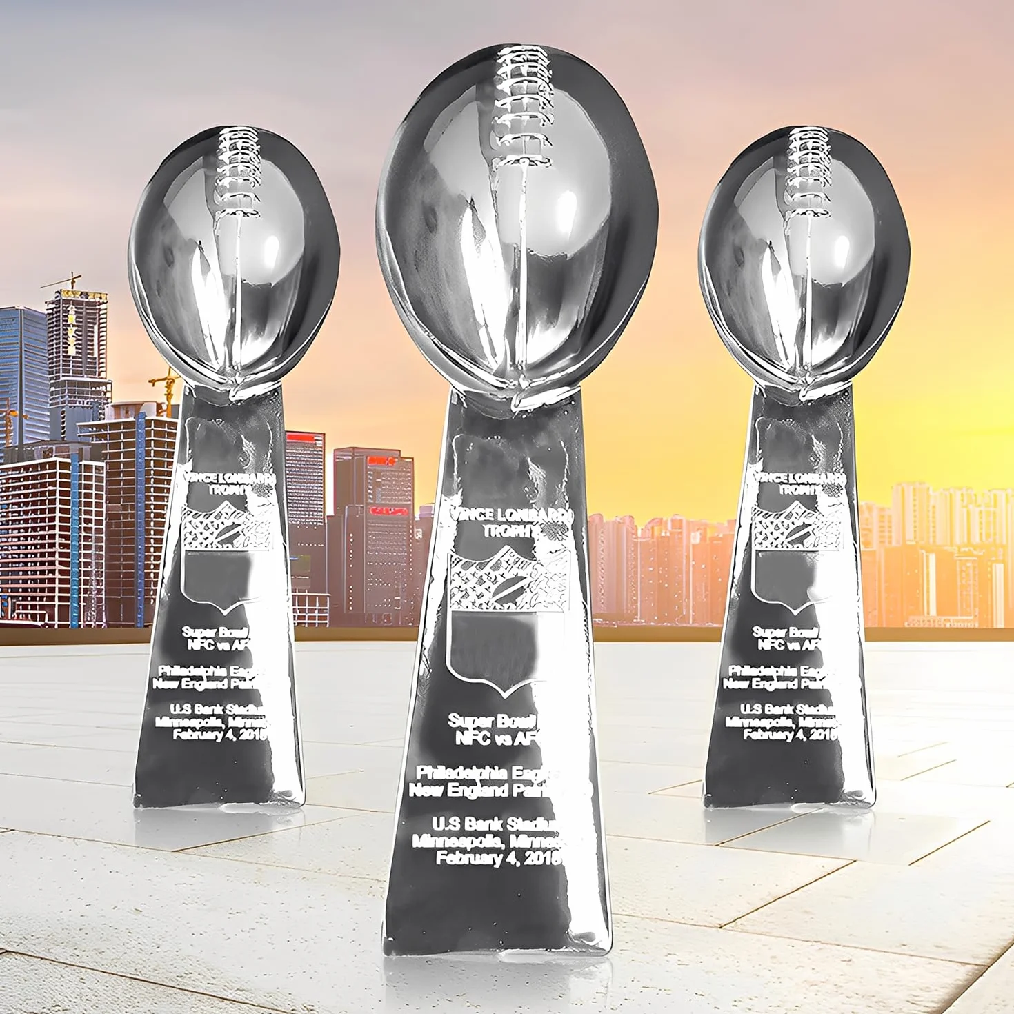 Replika Pucharu Super Bowl, Trofea Lombardi Piłkarskie Kolekcjonerska Pamiątka do Dekoracji Domu Biura, Idealny Prezent dla Fanów Fantasy Football