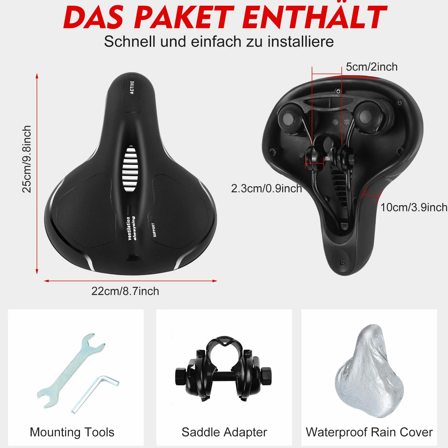 Pro Max Wygodne siodełko rowerowe, szerokie miękkie siodełko rowerowe z pianki pamięciowej, mężczyźni kobiety ergonomiczne oddychające siodełko rowerowe do rowerów szosowych, rowerów miejskich