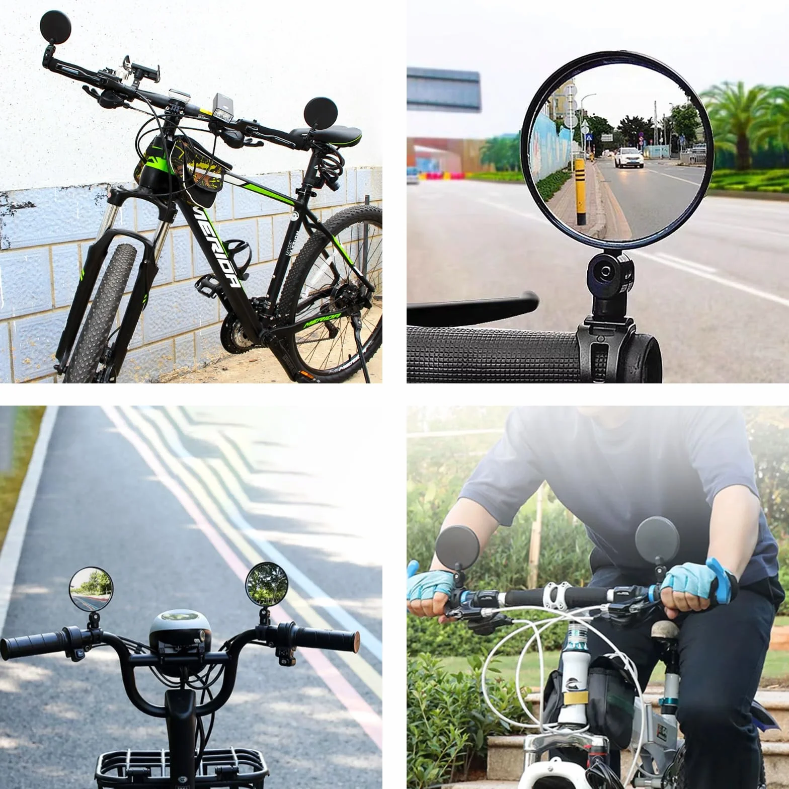 Lusterko rowerowe, obracane o 360°, składane lusterko na kierownicę, 15-35 mm, do roweru elektrycznego z lewej strony, do roweru wyścigowego, skutera górskiego, 2 szt.