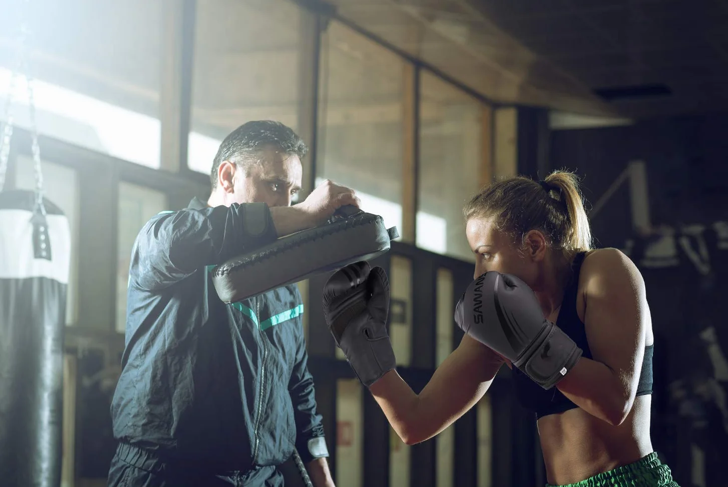 SAWANS® Rękawice bokserskie profesjonalne MMA sparing kickboxing worek treningowy muay thai walka