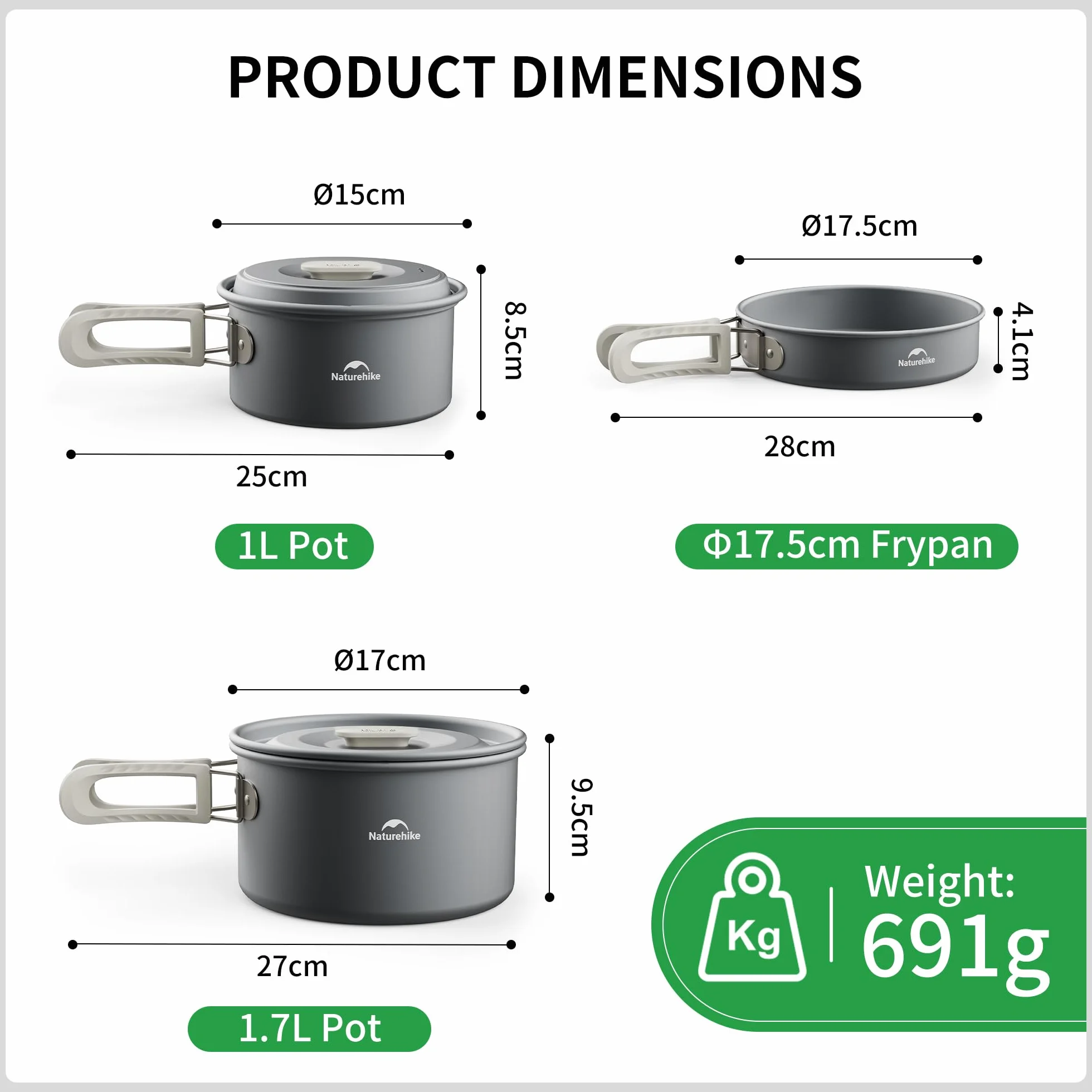 Naturehike 2-4 & 4-7 oosoby zestaw naczyń kempingowych, przenośne naczynia kempingowe z aluminium, patelnie, garnki, na wycieczki z plecakiem, wędrówki