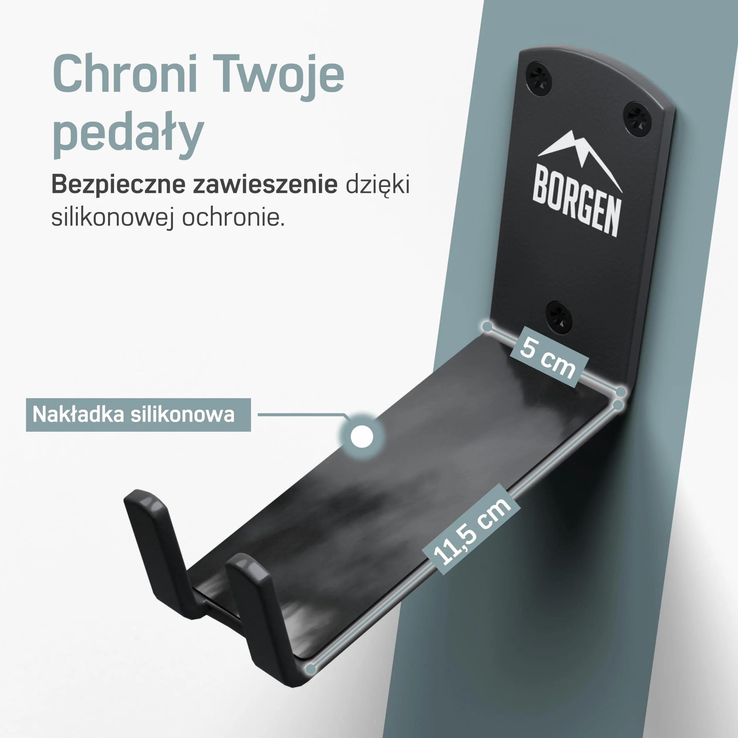 Borgen uchwyt ścienny do roweru o nośności 30 kg - uchwyt ścienny do roweru elektrycznego, MTB i szosowego