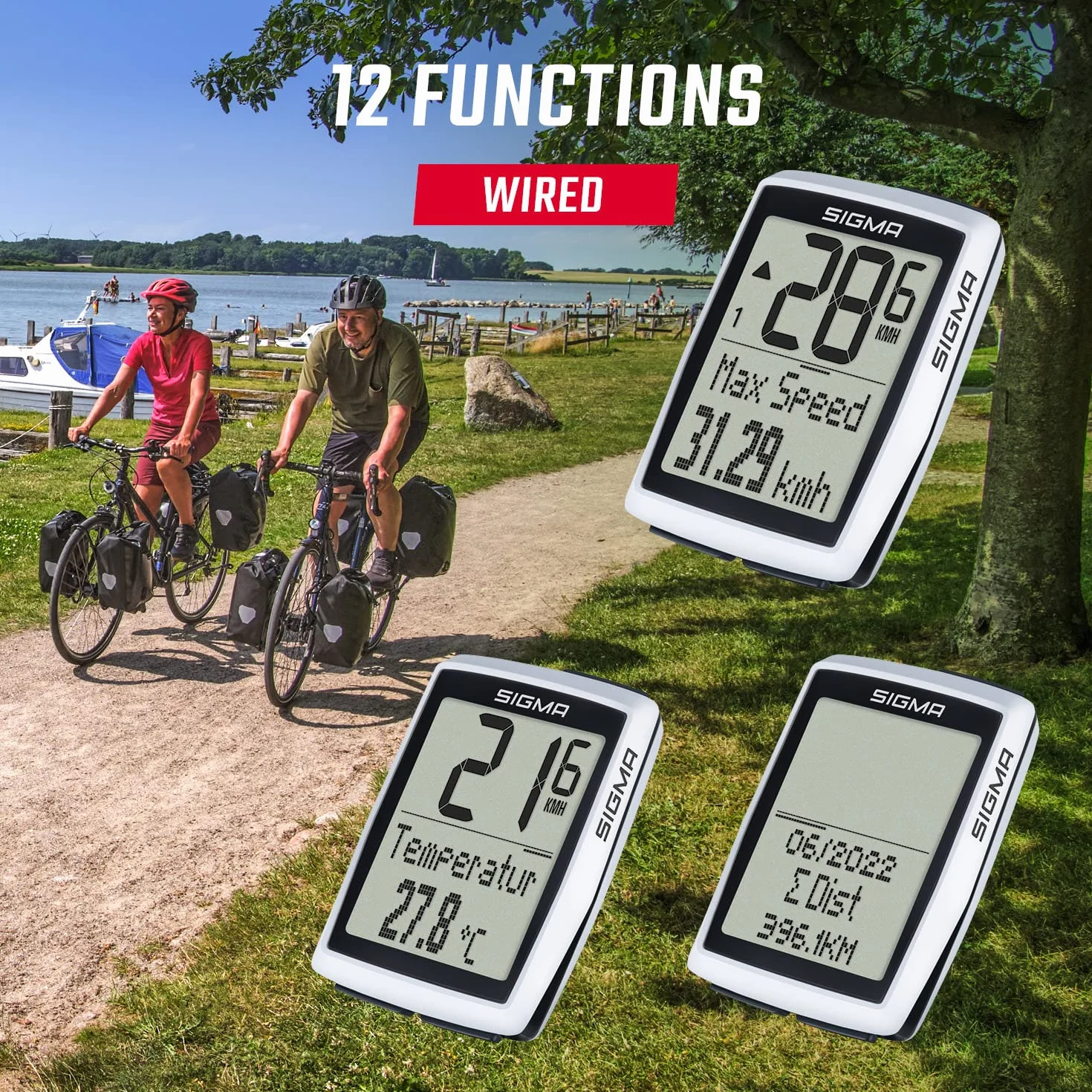 Sigma Sport BC 12.0 komputer rowerowy z funkcjami numerycznymi