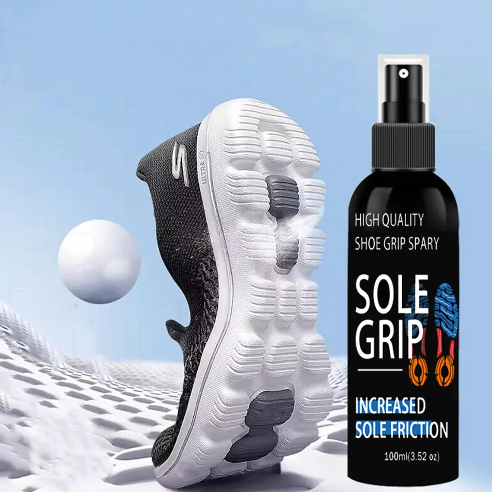 Sneaker Grip Spray | Basketball Shoe Grip Spray | Shoe Sole Traction Sprays | 100ml Shoe Grip Sprinkling | Sneaker Traction Enhancer | Provides Better Hold For Athletes During Fast Movements