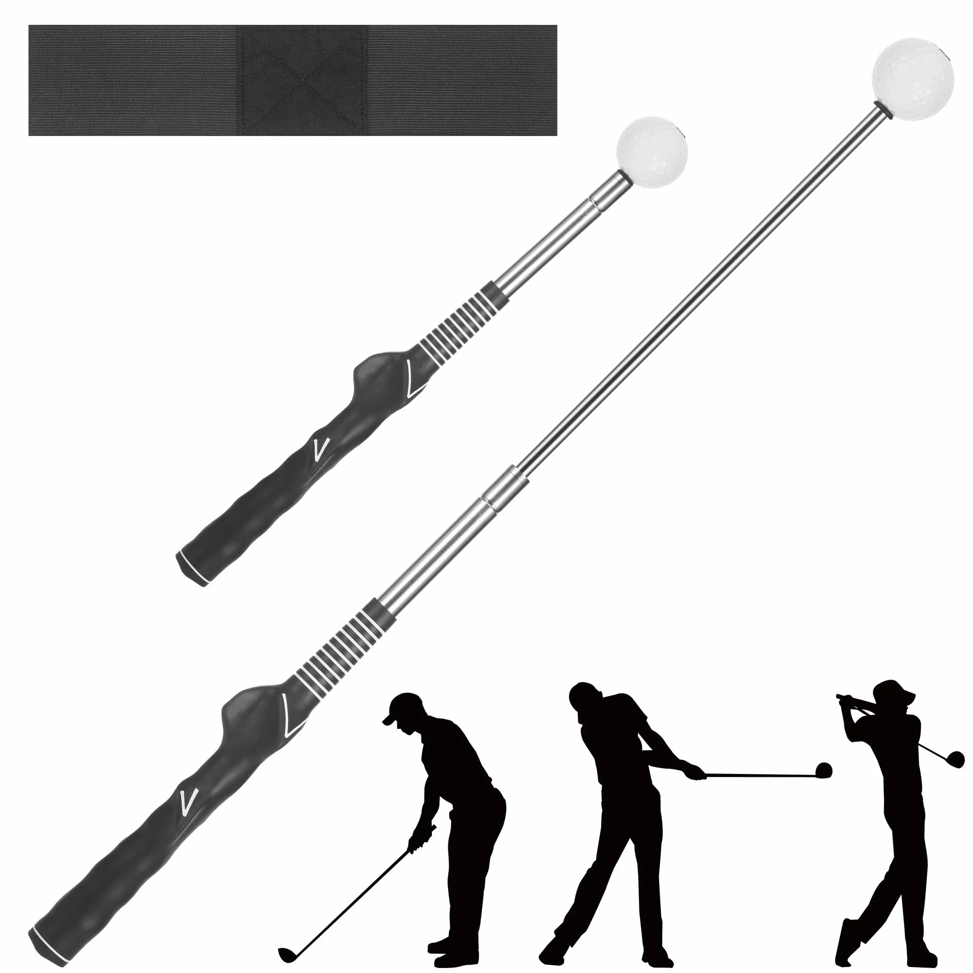 Starvortex Golf Swing Trainer z trenerem zamachowym na ramiona, wysuwany trener zamachowy, pomoc w golfa do treningu w pomieszczeniach i na zewnątrz, prezent dla mężczyzn i kobiet