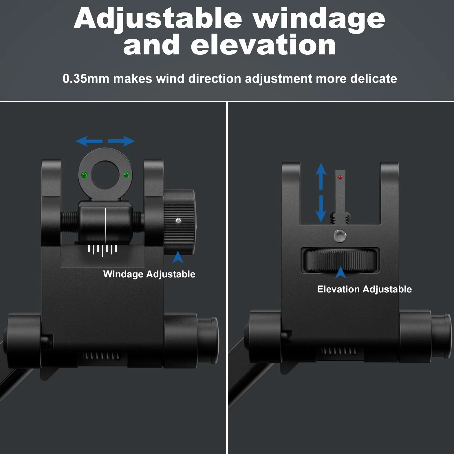 Feyachi S54 45-stopniowe celowniki żelazne Flip Up Sight Rapid Transition Backup Zestaw przednich i tylnych celowników żelaznych Szyny Picatinny Weaver