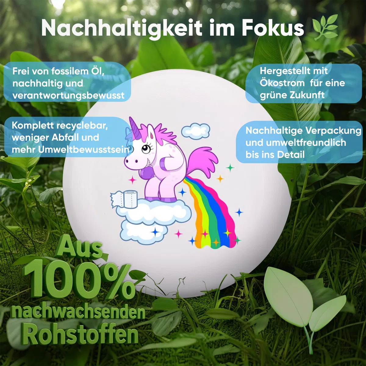 Eurodisc 175 g 4.0 Ultimate bio-tworzywo sztuczne Frisbee Unicorn (Clouds Weiss)