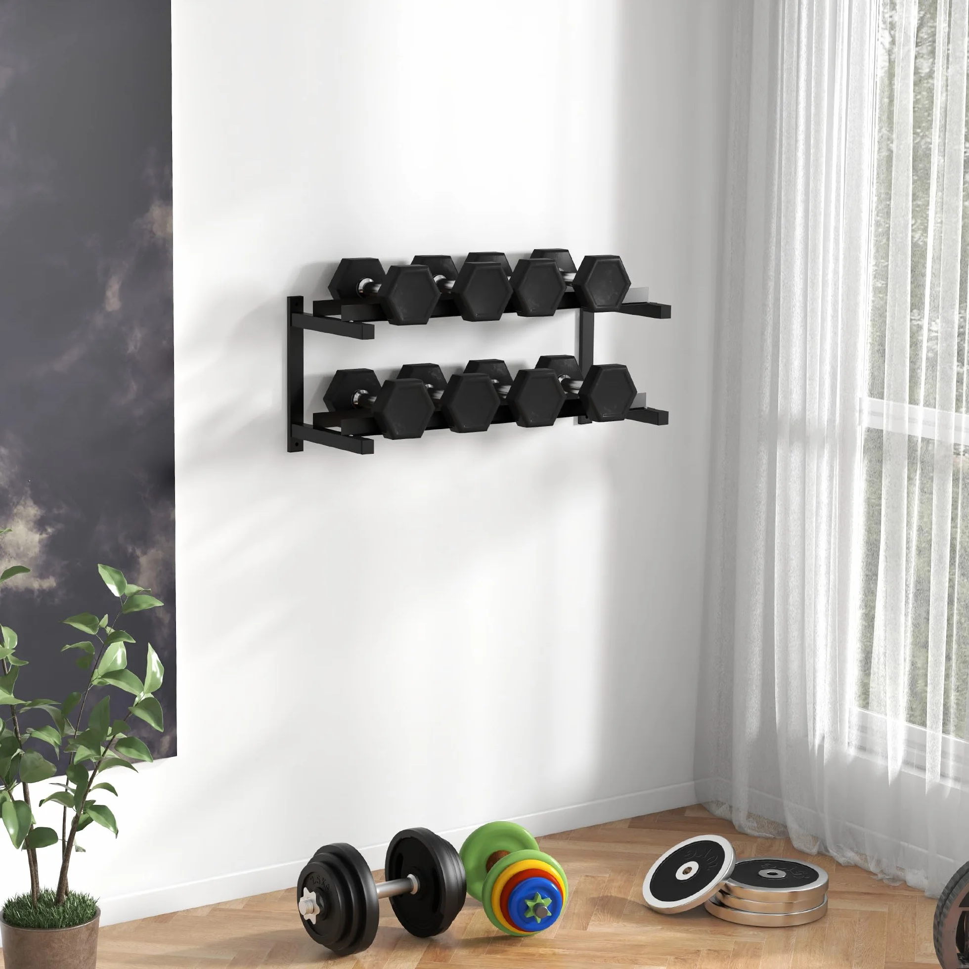 SPORTNOW Stojak na hantle stalowy 70 kg 98x40x35 cm czarny