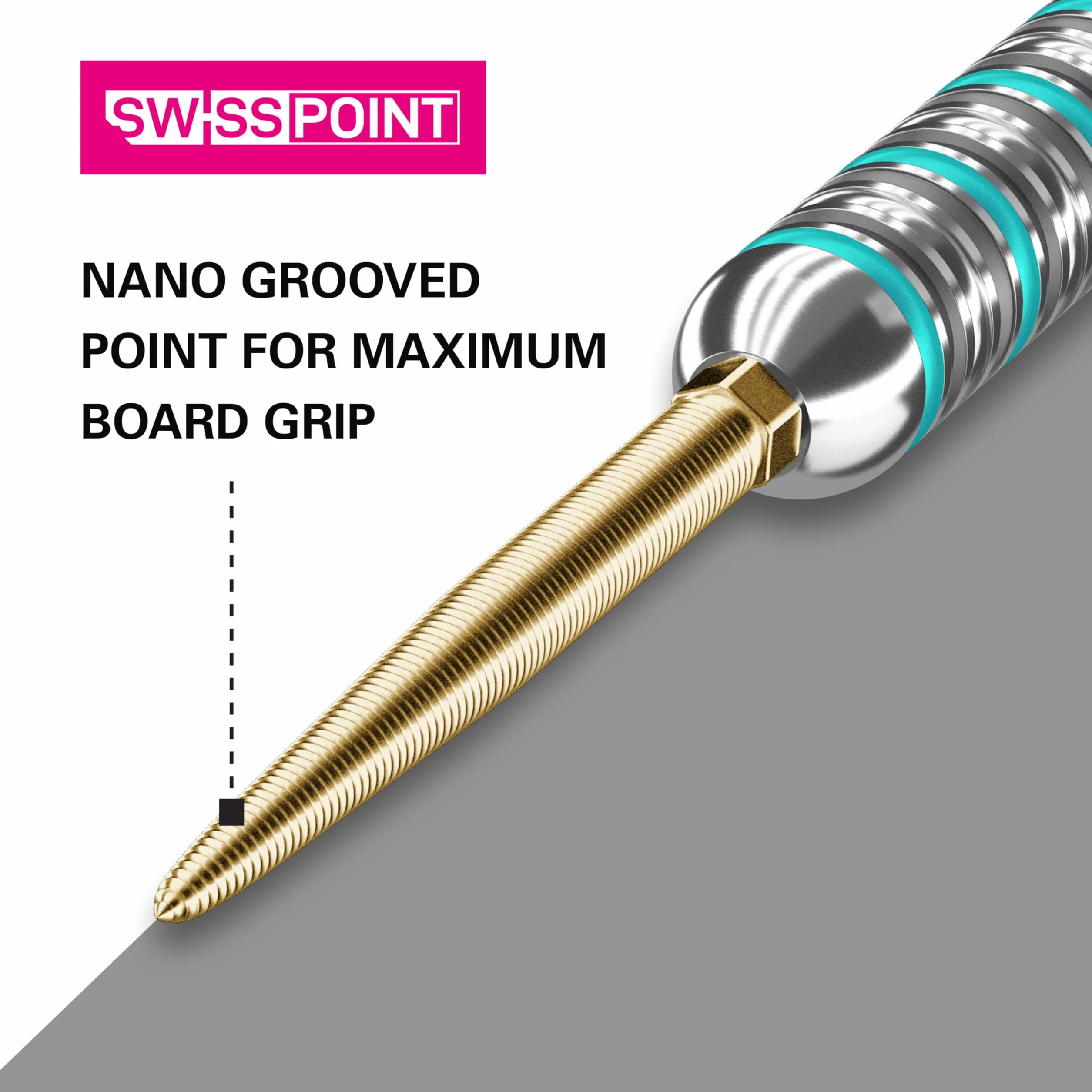 Target Darts Swiss Points, Końcówki do rzutek Nano Swiss Point (zestaw 3 końcówek) 40 mm, złote | Wymienne końcówki do rzutek, profesjonalne akcesoria do rzutek