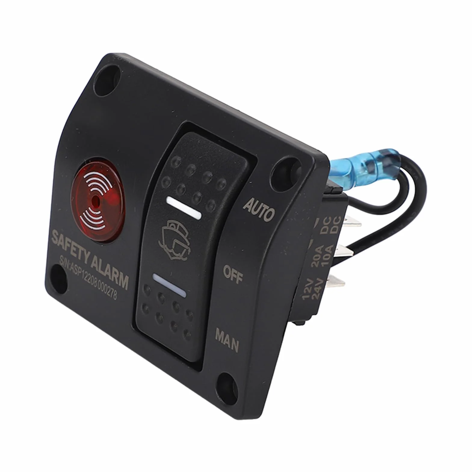 3 Way Warunek Przełącznika Pompy Zęzowej Man Off Auto Włącznik Pompy Zęzowej z światłem LED dla Statków i Jachtów DC24V 3 Way Dilge Pomp Pump Pone (DC12V)