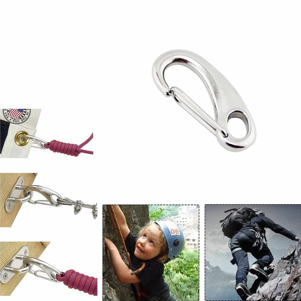 Stali Nierdzewnej Karabińczyków Haczyków Zatrzaskowych Klipsów 30mm-100mm do Wspinaczki Kemping