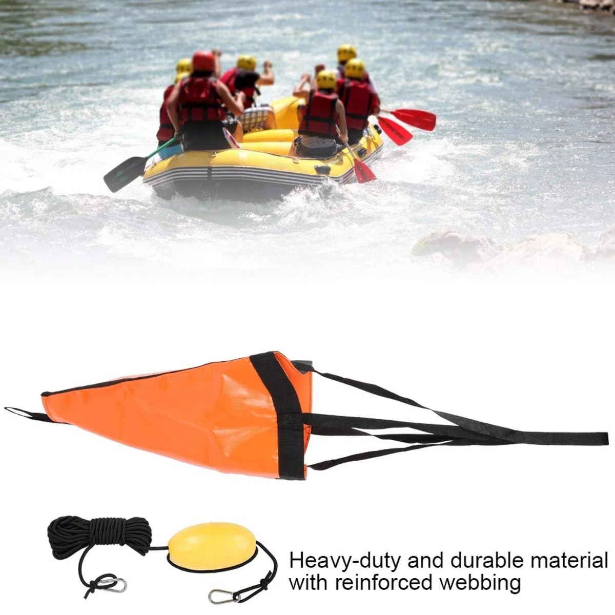 Kotwica do łodzi, 61 cm skarpety drift morska kotwica, wytrzymała kotwica dryfująca z pływającym punktem lekka i kompaktowa kotwica do jachtu gumowa pinghy kajak łodzi łodzi łodzi łodzi motorowej