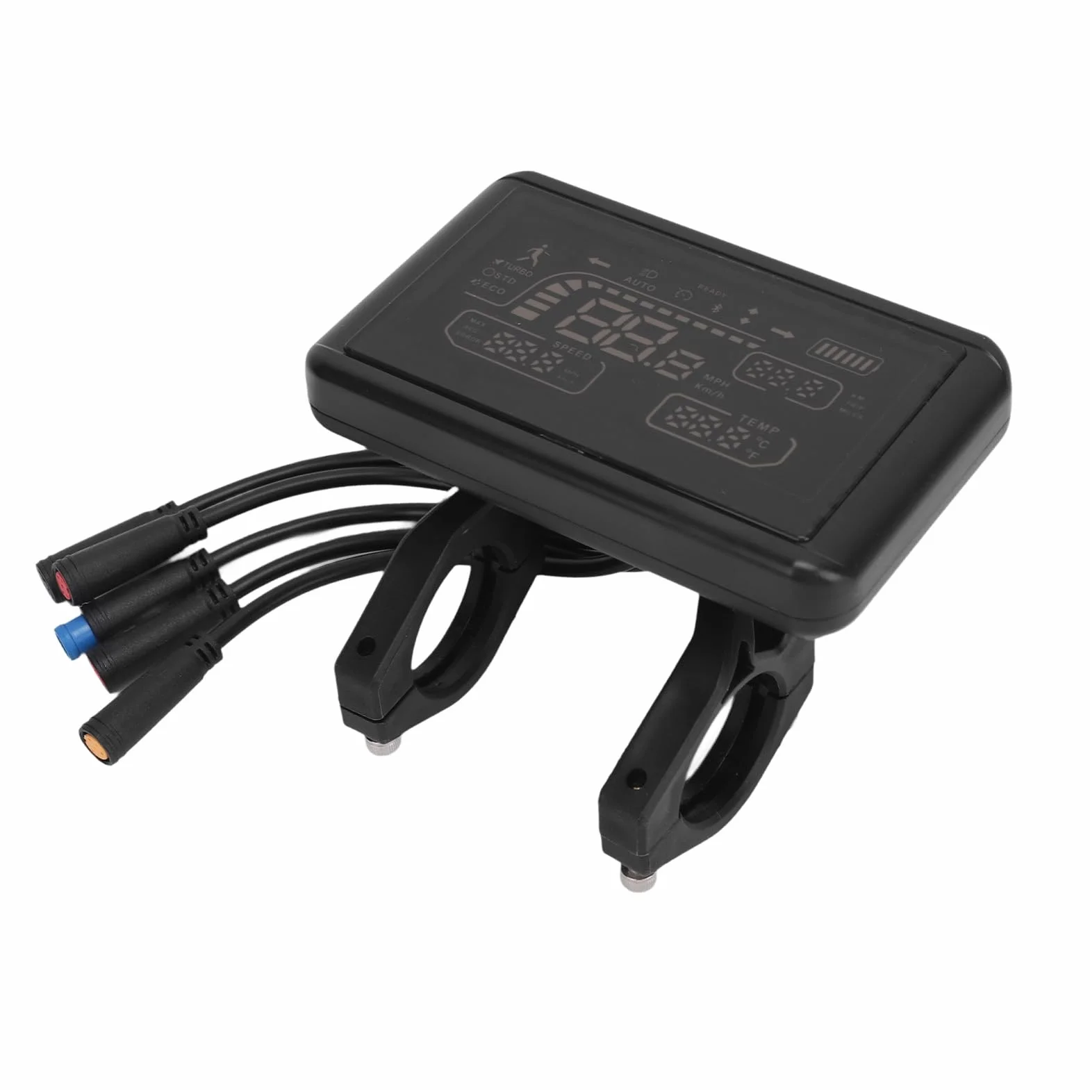 Wyświetlacz LCD Roweru Elektrycznego T4, Ekran Licznika Roweru Elektrycznego z Wyświetlaczem Akumulatora, Prędkościomierz, Licznik Kilometrów, Wodoodporne Złącze, Kontroler