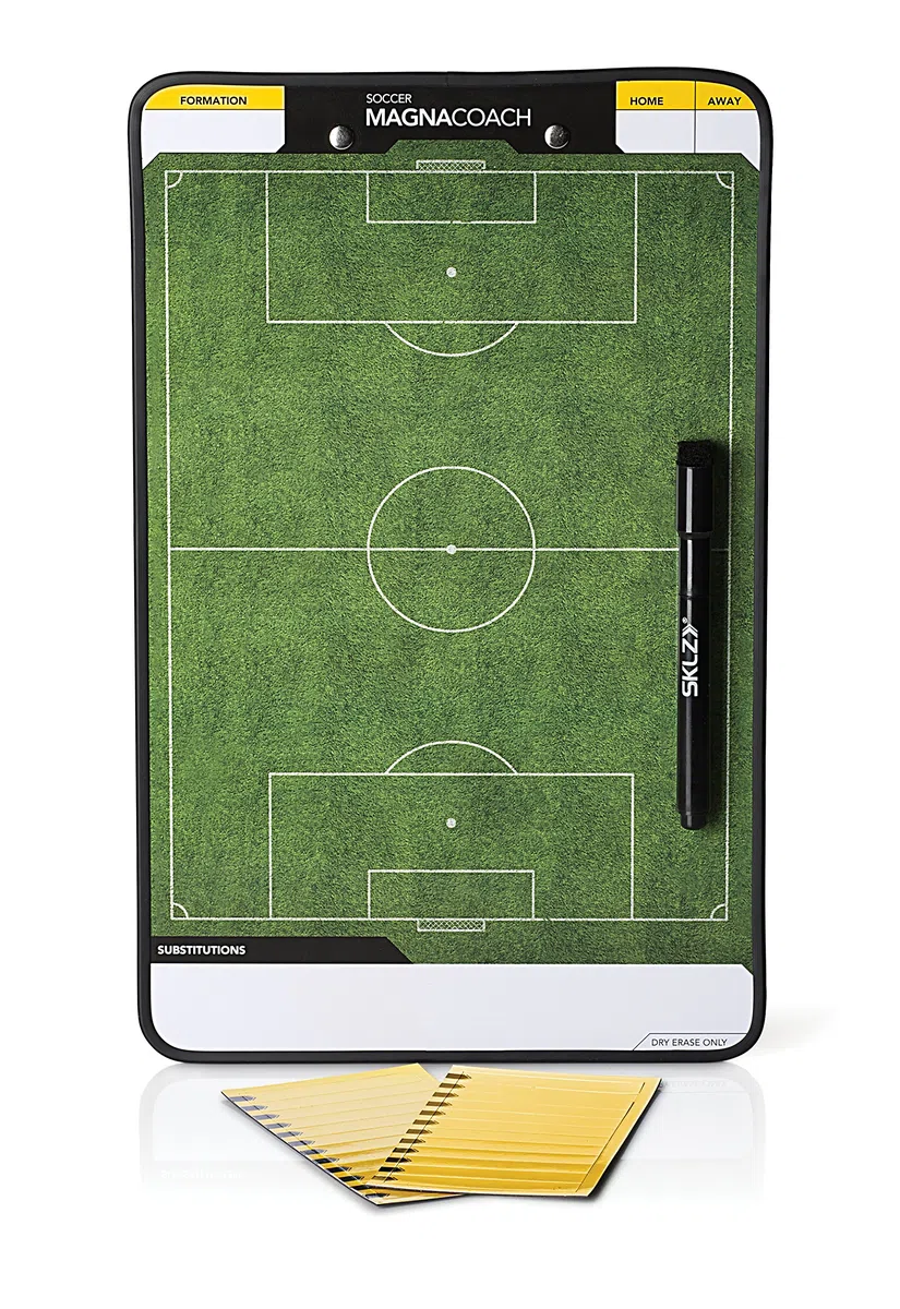 SKLZ Pomocnik coachingowy Magna, dwustronna tablica magnetyczna, tablica suchościeralna, sprzęt treningowy piłkarski, biały, 20 cm x 33 cm