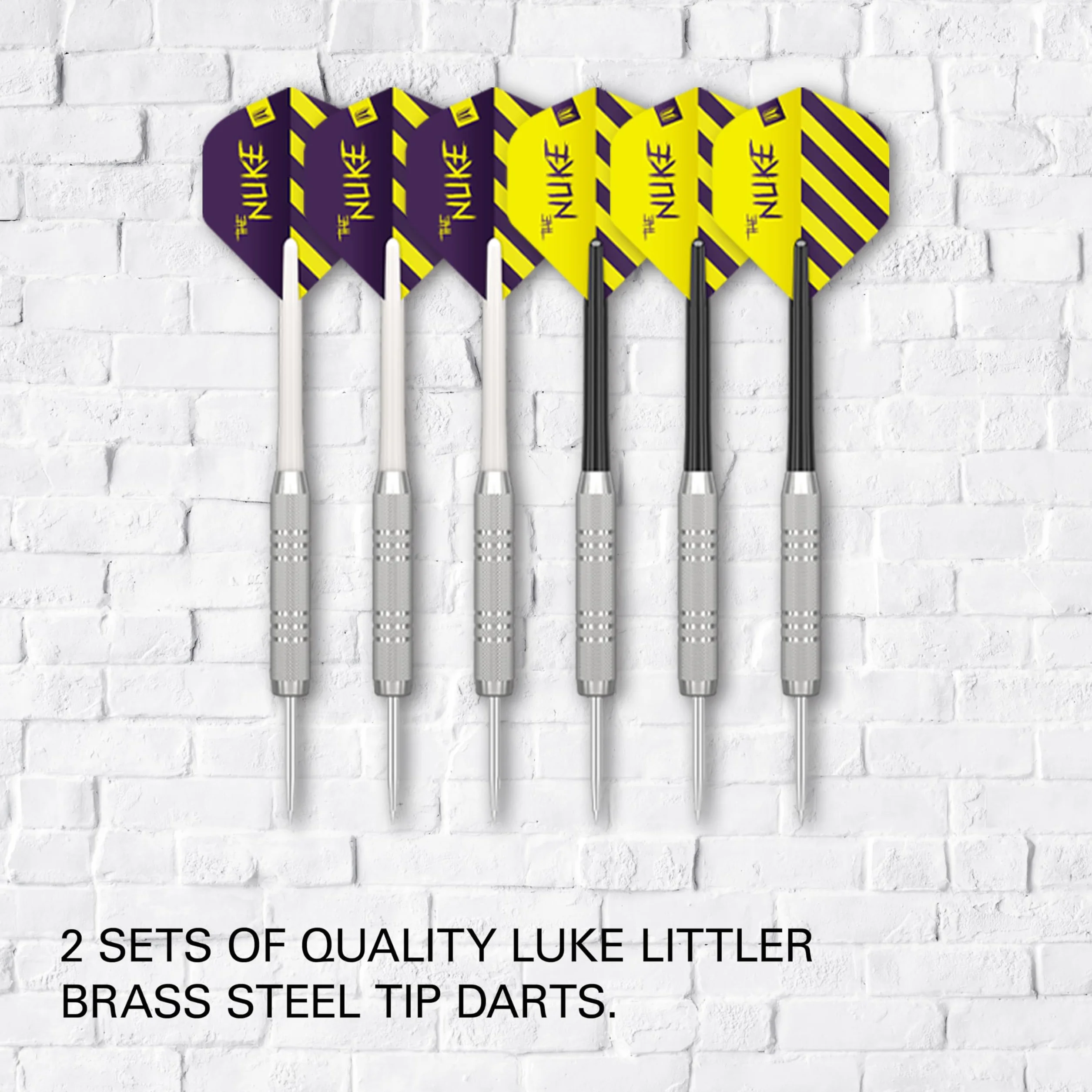 Target Darts Player Dartboard Set | Luke Littler/Dimitri Van den Bergh/Gabriel Clemens | Tarcza do rzutek w wersji dla graczy z 2 zestawami rzutek ze stalowymi końcówkami, standardowa linia w zawodach