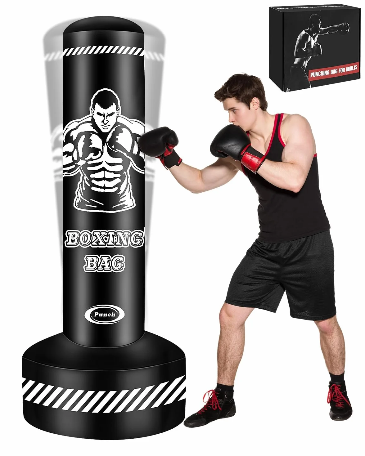 Stojąca Torba Bokserska Nadmuchiwana 180 cm do Kickboxingu MMA Muay Thai Trening Fitness