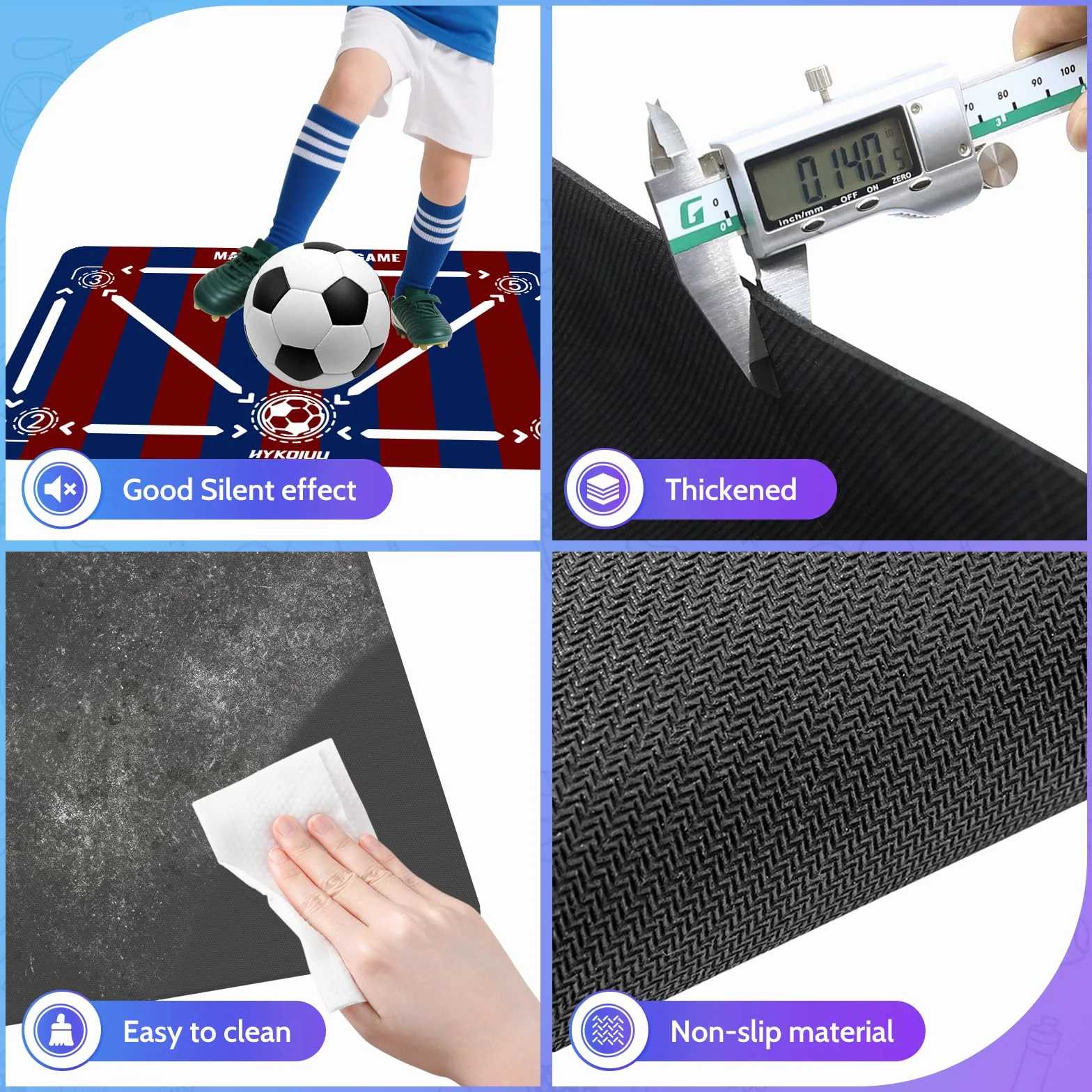 Football Training Mat With Kick Trainer 90 X 60 Cm Football Skills Mat Mastery Footstep Agility Pad To Boost Speed, Strength & Coordination Non-Slip Footbal Mastery For Kids Youth Gifts