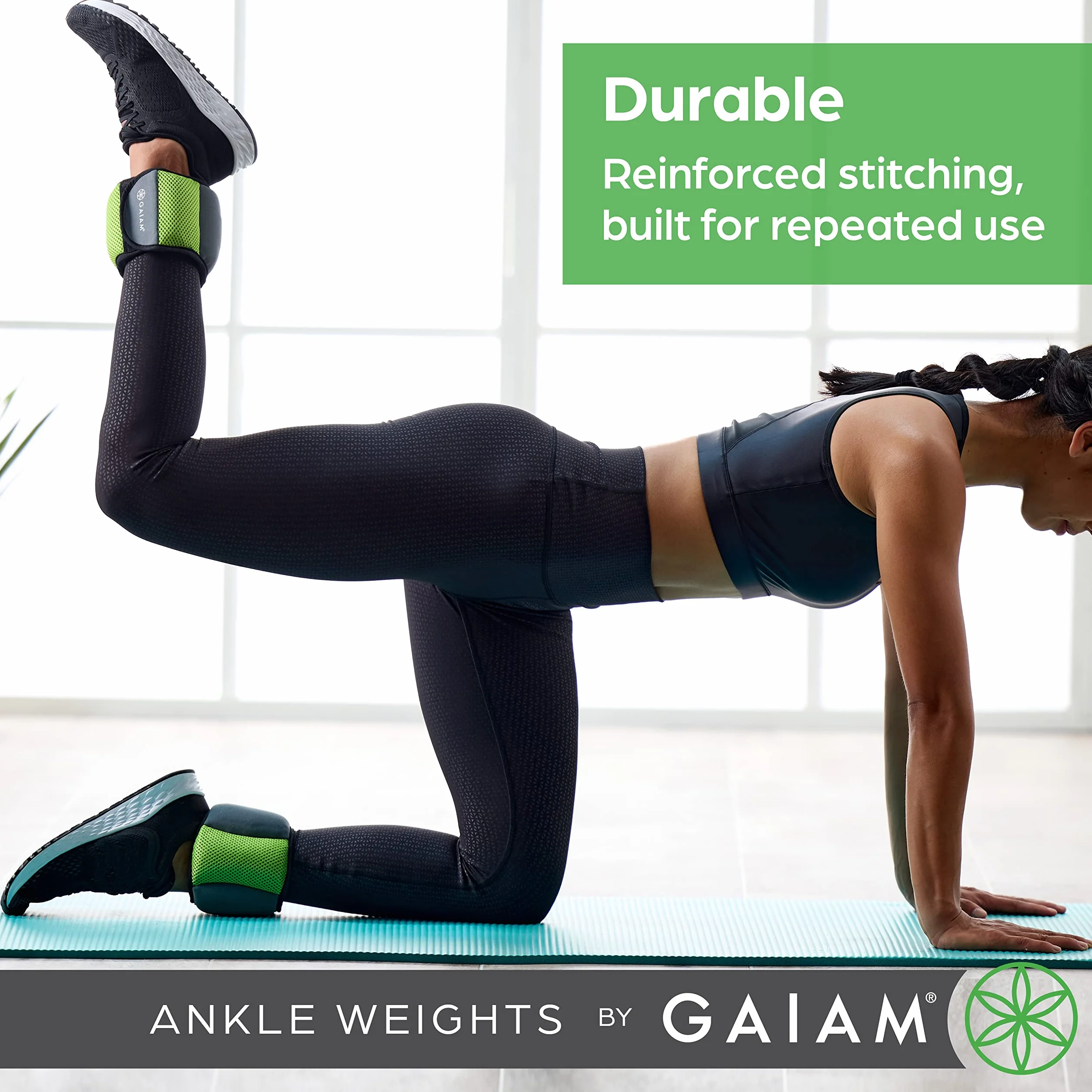 Gaiam Regulowany zestaw obciążników na kostki 2,3 kg do treningu oporowego