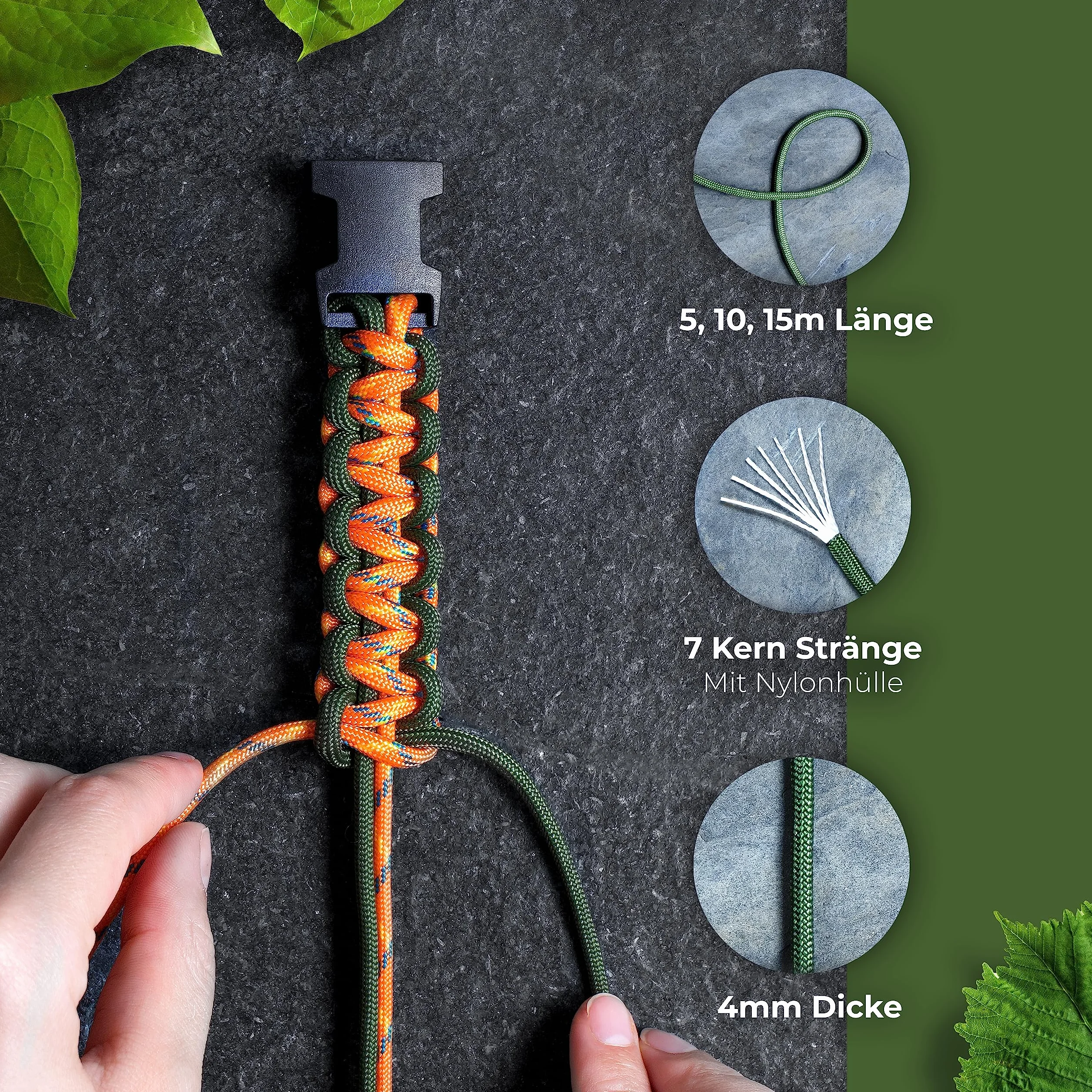 Linka Paracord 550 4 mm 7 rdzeni niebieski 15 metrów