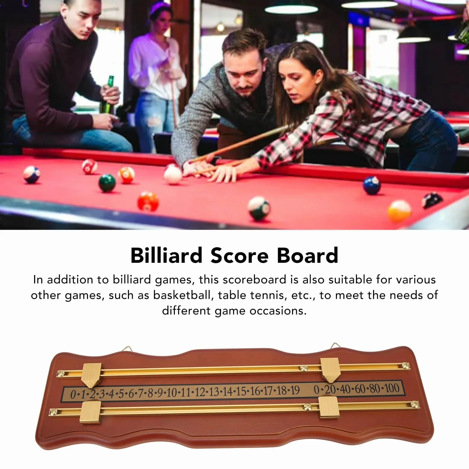 Tablica Wyników Deluxe Z Drewna 2-torowa Do Gier Shuffleboard Snooker Bilard