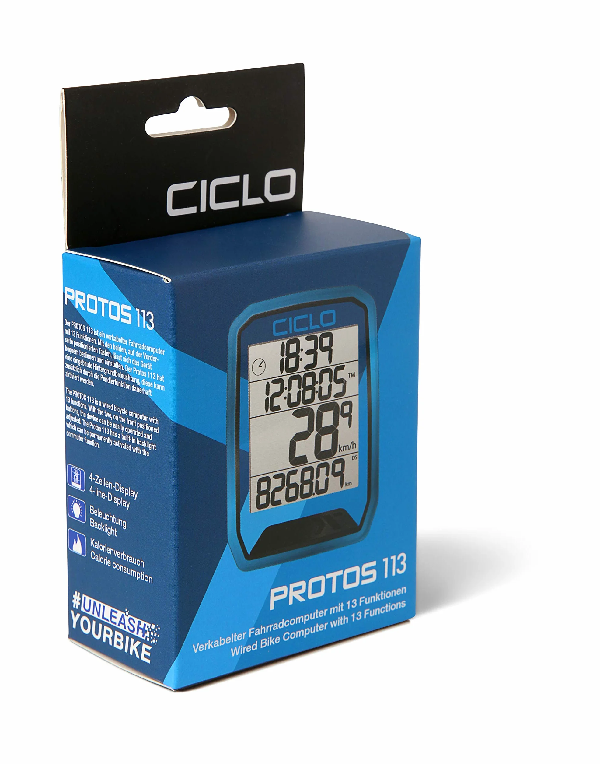 CICLO PROTOS 113 komputer rowerowy z przewodem, z 13 funkcjami