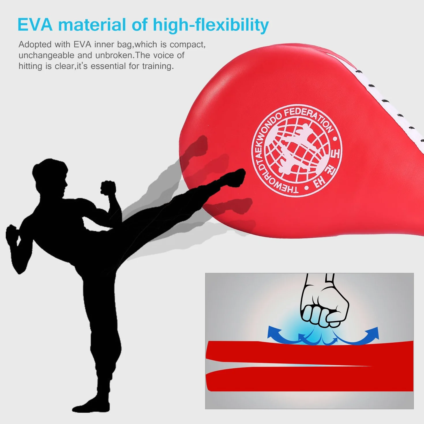 Taekwondo Pad Pads Trwały Pad Trening Boks Sztuki walki Taekwondo Karate Kickboxing Kickboxing Praktyka padów (czerwony)