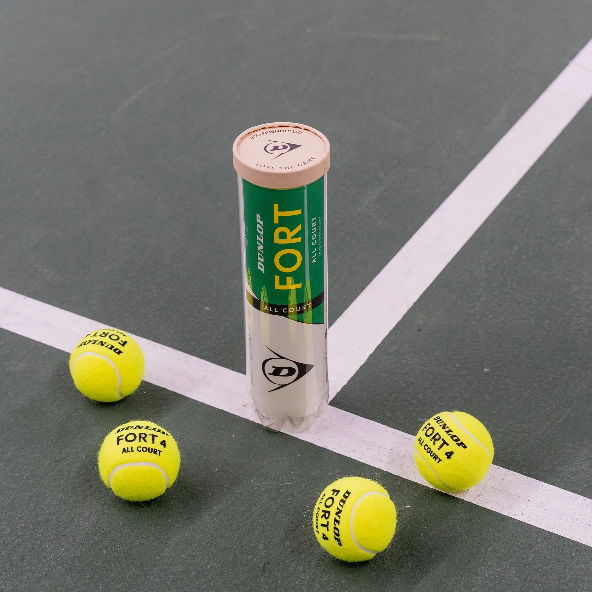 DUNLOP Piłka tenisowa Fort All Court TS – do piasku, twardego podłoża i trawnika (4 piłki)