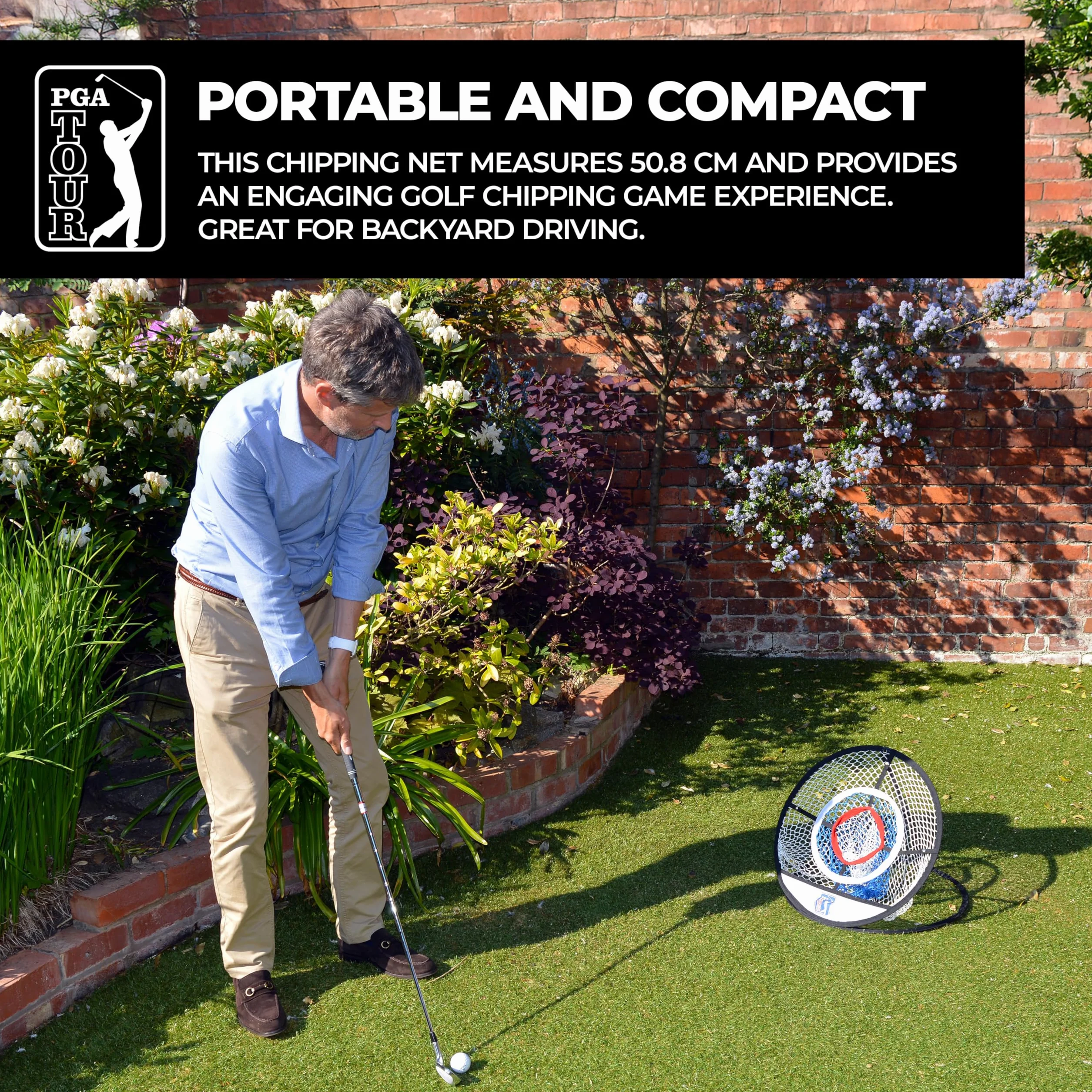 PGA Tour Perfect Touch Chipping siatka 28,5 x 3,2 x 28,5 cm niebieska zielona