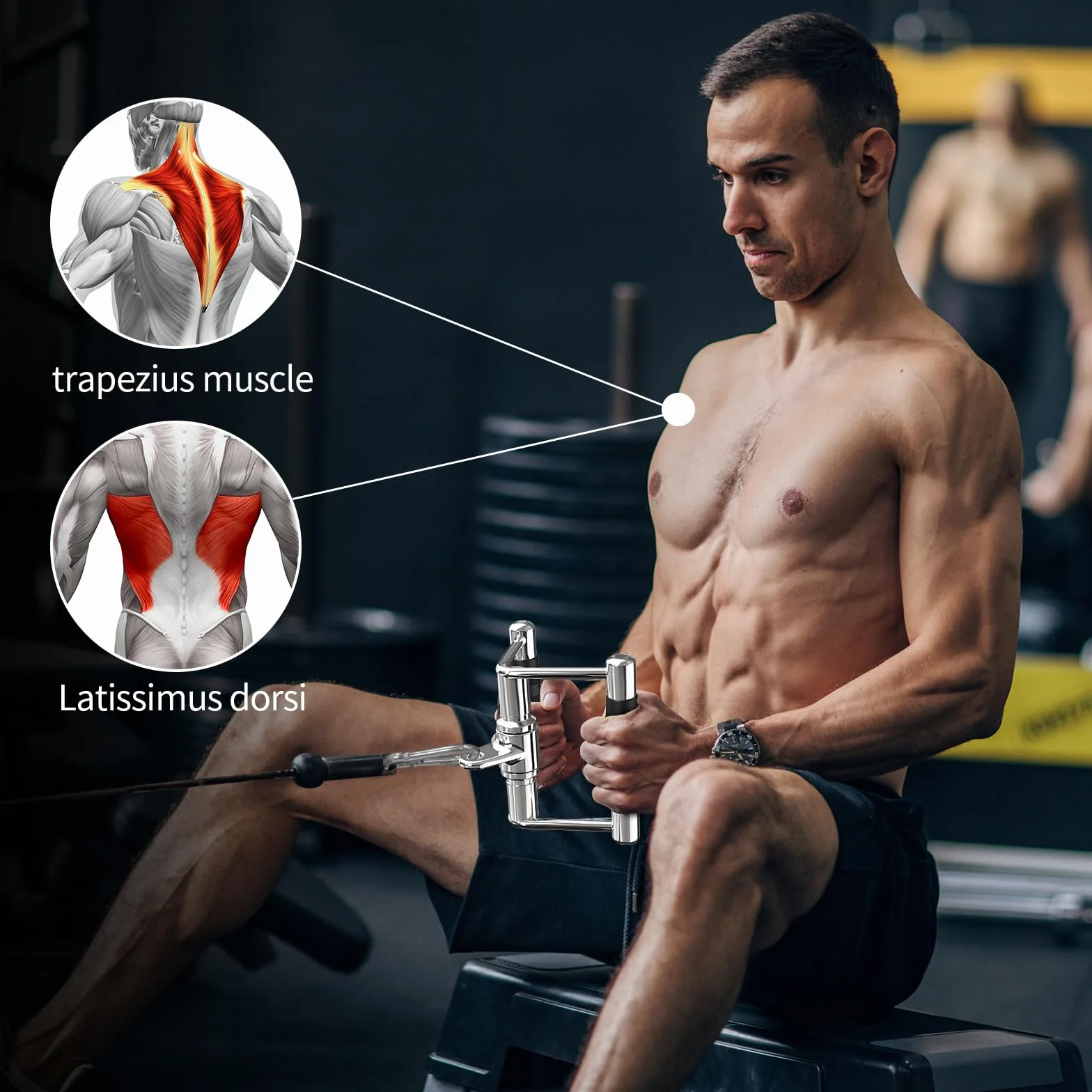 POWER GUIDANCE Przystawka do ściągania tricepsów, akcesoria do maszyn linowych do domowej siłowni, nasadka do ściągania LAT Waga Fitness